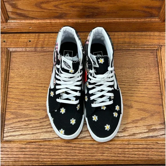 Vans Sk8 Hi Floral Plaid Patchwork Shoes - Picture 5 of 10